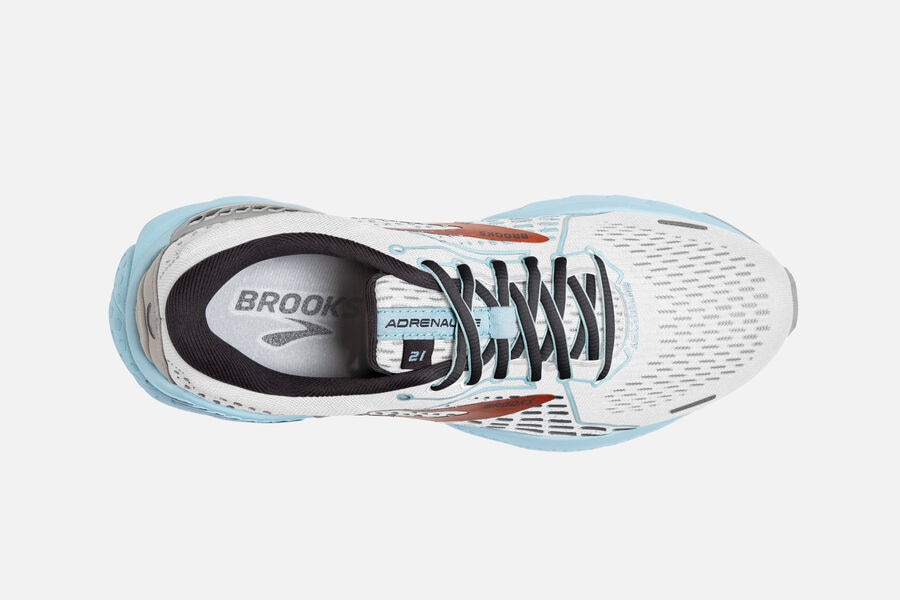 Brooks Adrenaline GTS 21 Road Running Shoes Womens White/Gold/Blue 259147-BGI